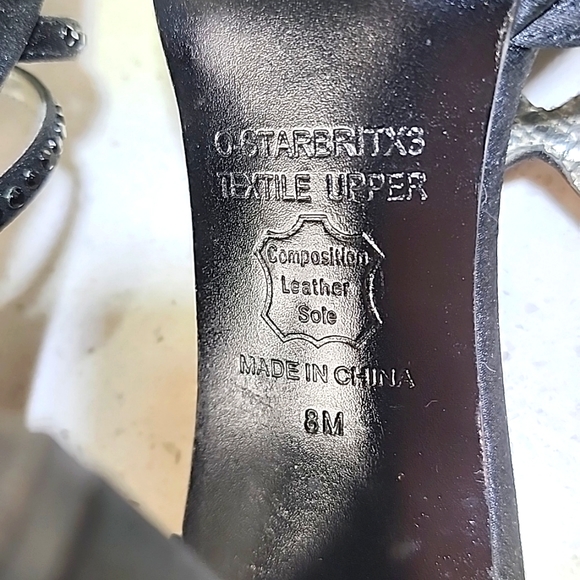 Nine West Black Bedazzled Sling back High Heels Size 8M - Picture 6 of 10